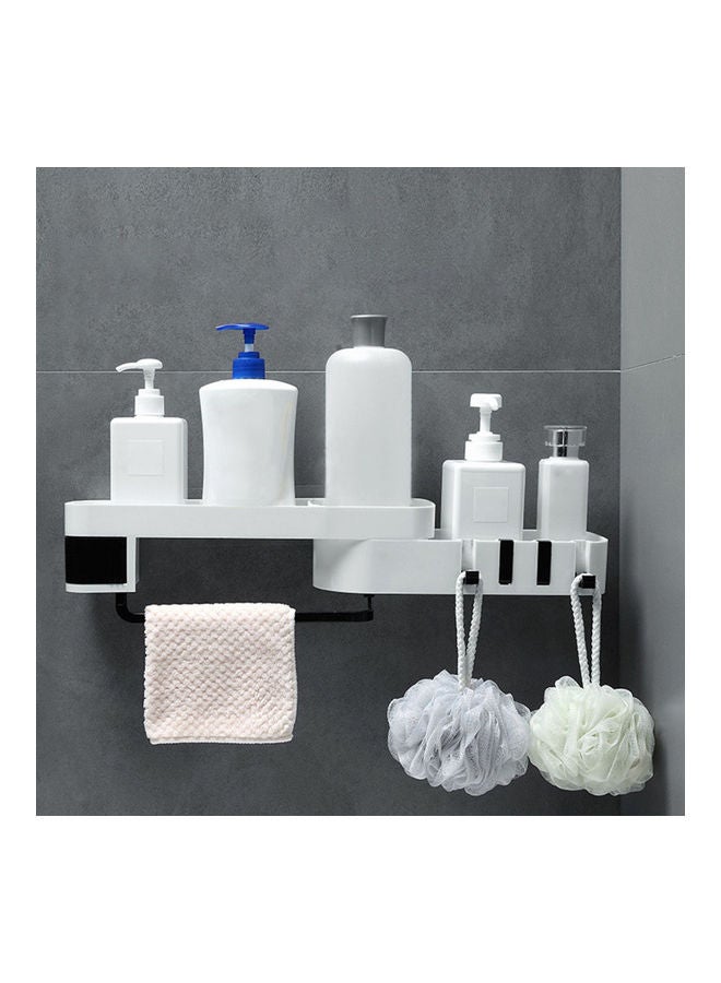 Bathroom Corner Shelf Rack Holder White/Grey 35.00x9.00x12.00cm - Image 4