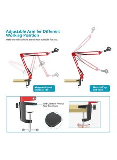 Arabest Extendable Recording Microphone Stand Holder Holder21831-2 Red  - Image 3