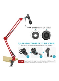 Arabest Extendable Recording Microphone Stand Holder Holder21831-2 Red  - Image 4