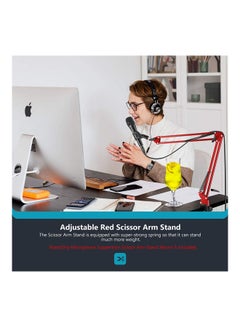 Arabest Extendable Recording Microphone Stand Holder Holder21831-2 Red  - Image 5