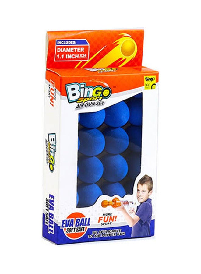 Bingo Sport Air Gun 24 Pieces Foam Ball 1.1 Inch 2 Asst/ Assorted 