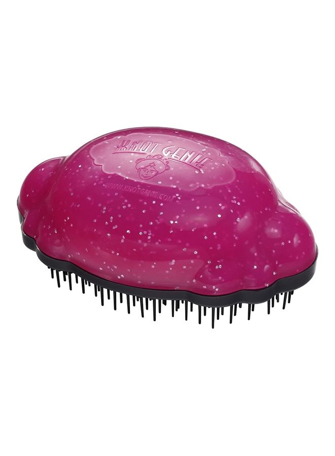 knot Genie - Teeny Genie Hair Brush Pink Magic Glitter 10.75cm - Image 1