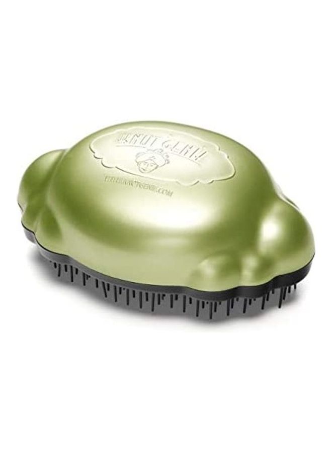 knot Genie Teeny Genie Hair Brush Leaves of Green  - Image 1