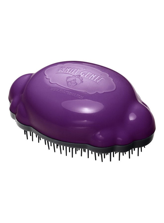 knot Genie Teeny Genie Hair Brush Puff of Purple 10.75cm  - Image 1