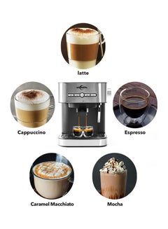 edoolffe Espresso Coffee Machine With Built-In Milk Frother 1400.0 ml 1050.0 W MD-2009 Black/Silver  - Image 2