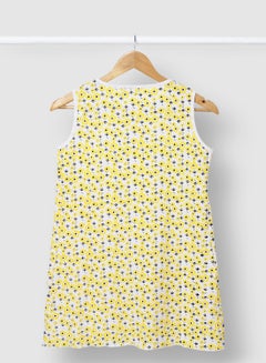 RAHA Smart Cotton Casual Casual Wear Frock In All Over Print Yellow  - Image 2