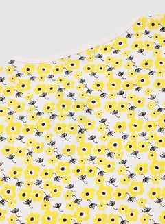 RAHA Smart Cotton Casual Casual Wear Frock In All Over Print Yellow  - Image 4