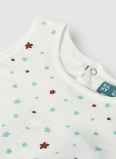 RAHA Girls Playsuit All Over Print White/Light Blue/Maroon  - Image 3