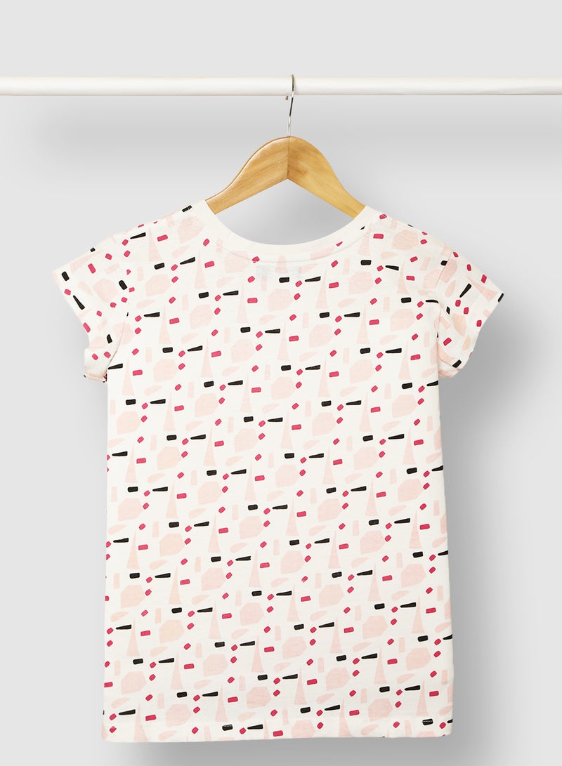 RAHA Girls Printed Beautiful Casual T-Shirt Yellow  - Image 2