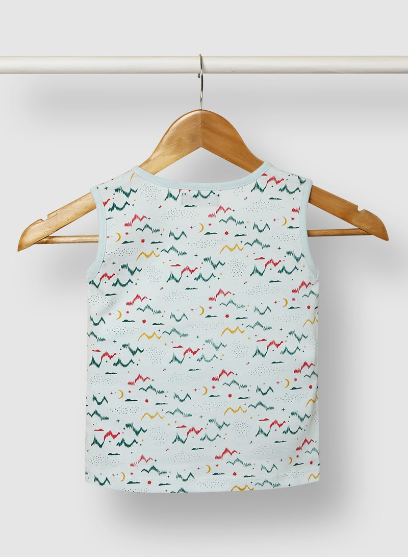RAHA Boys Groovy Casual Trendy Printed T-Shirt Green  - Image 2