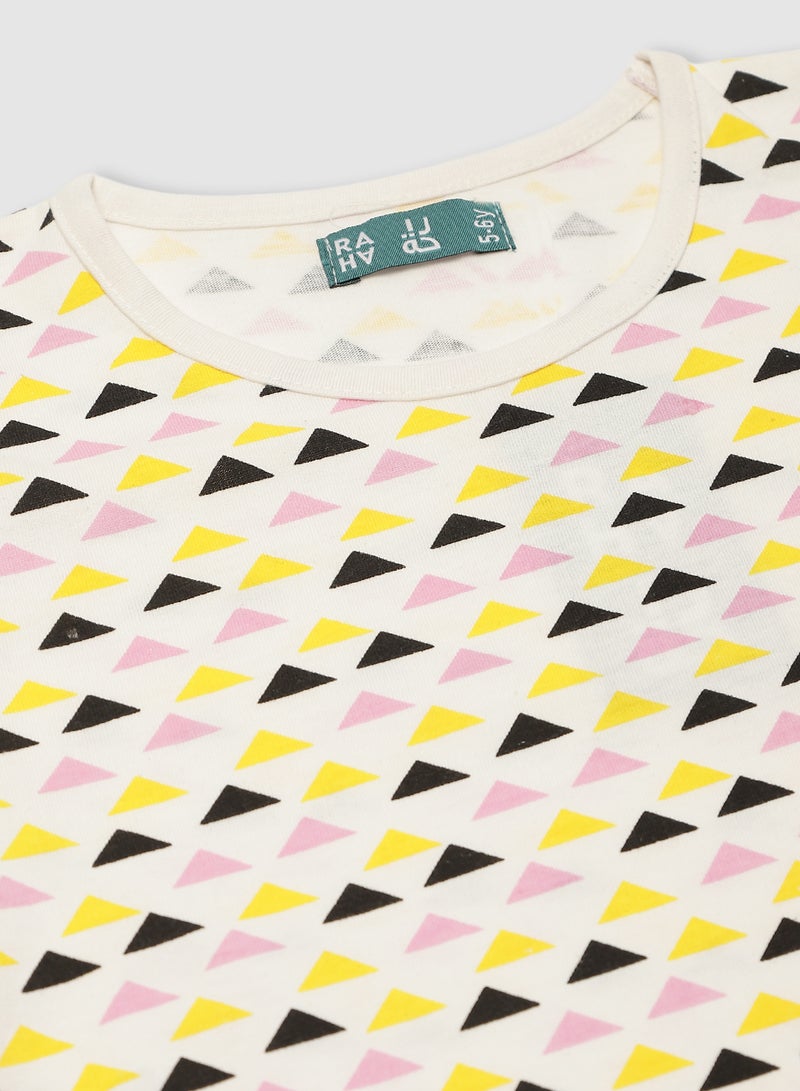 RAHA Casual Boys Groovy Trendy Printed T-Shirt Yellow  - Image 3