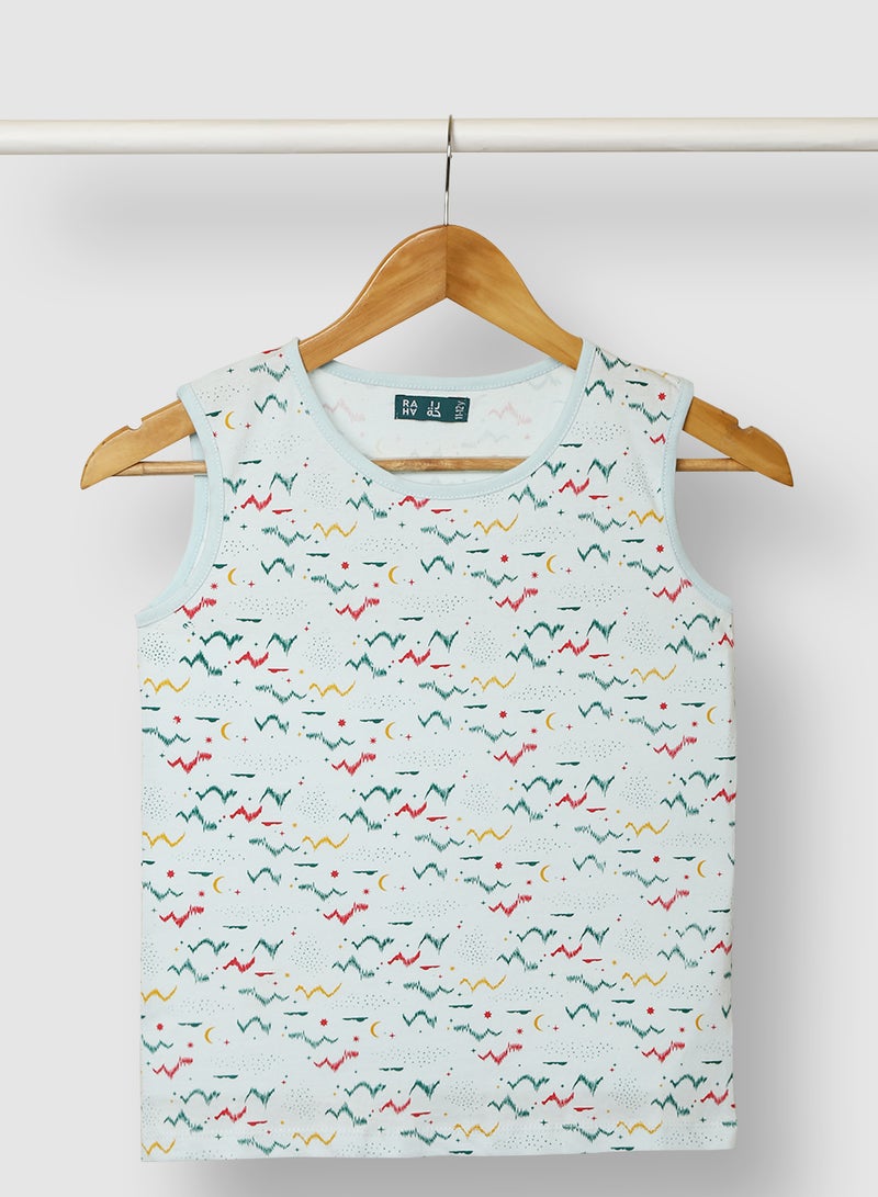 RAHA Cotton Long lasting Boys Printed T-Shirt Light Green  - Image 1
