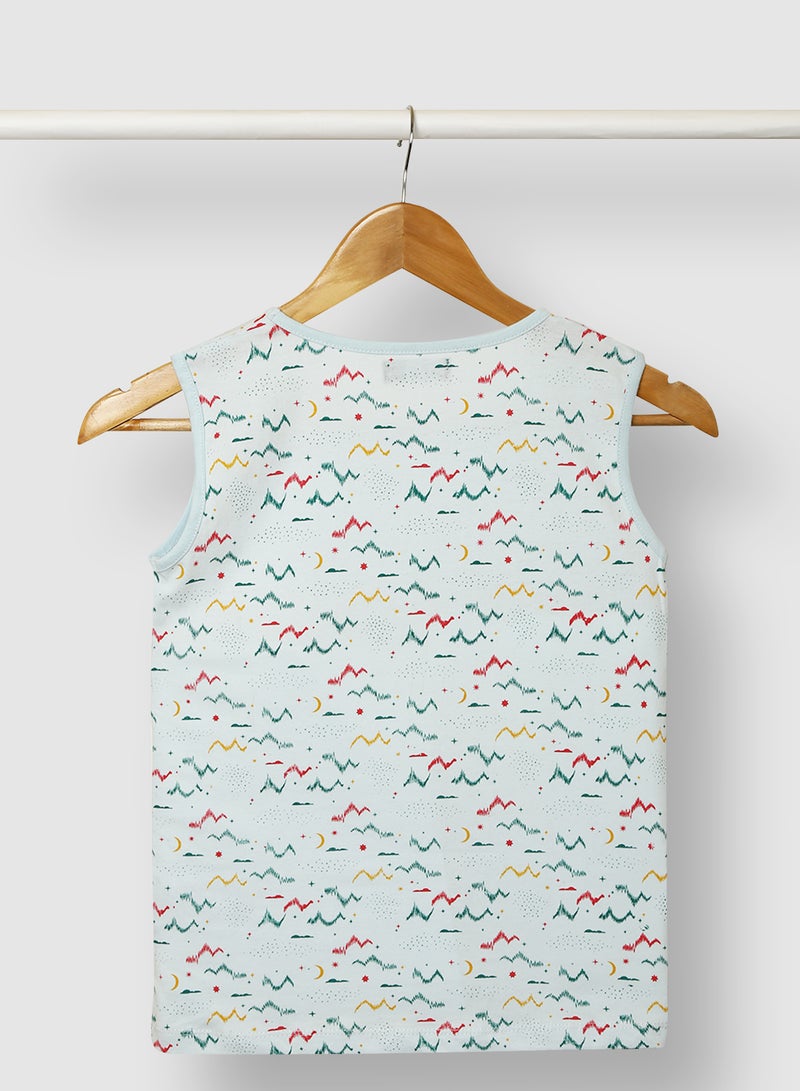 RAHA Cotton Long lasting Boys Printed T-Shirt Light Green  - Image 2