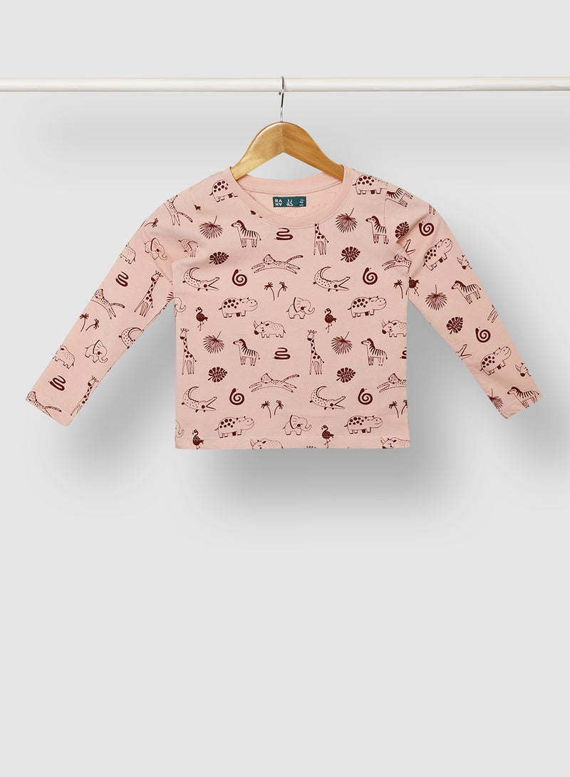 RAHA Boys Printed T-Shirt Orange  - Image 1