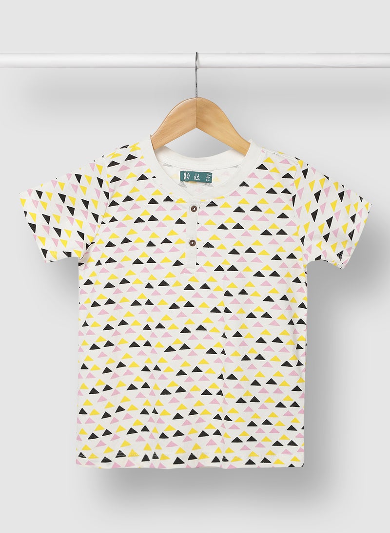 Boys Printed Long lasting T-Shirt Yellow - v1632232755/N45999240V_1