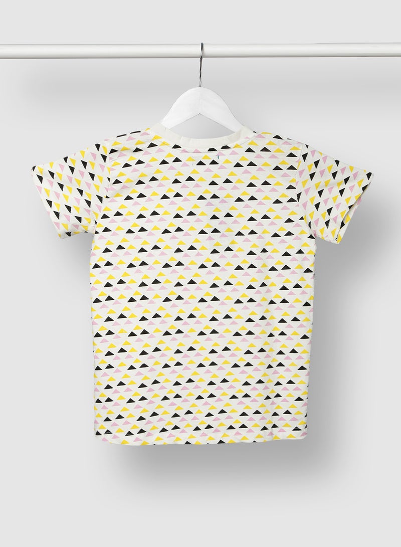 RAHA Boys Printed Casual Trendy Cotton T-Shirt Yellow  - Image 2