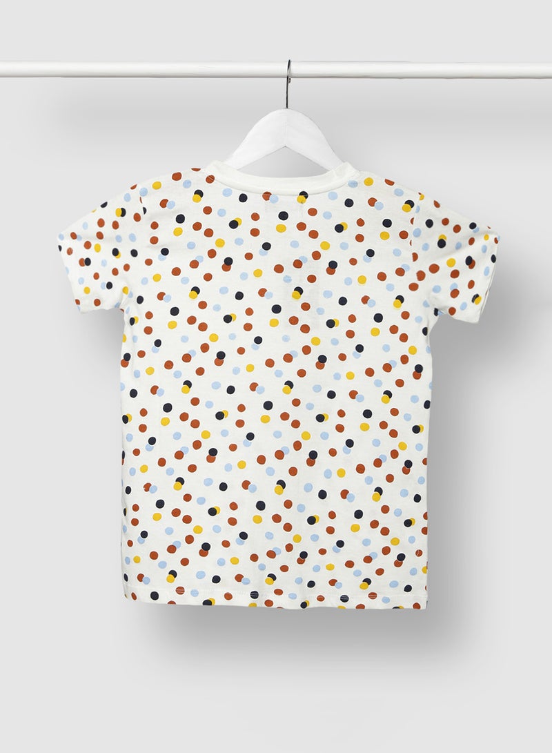RAHA Boys Printed Cotton Trendy Casual T-Shirt Red / Yellow  - Image 2