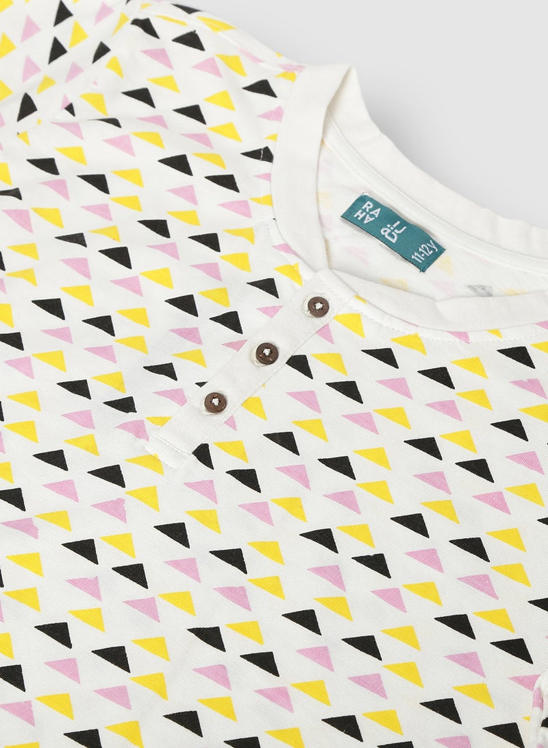 RAHA Boys Printed Casual Trendy Cotton T-Shirt Yellow  - Image 3