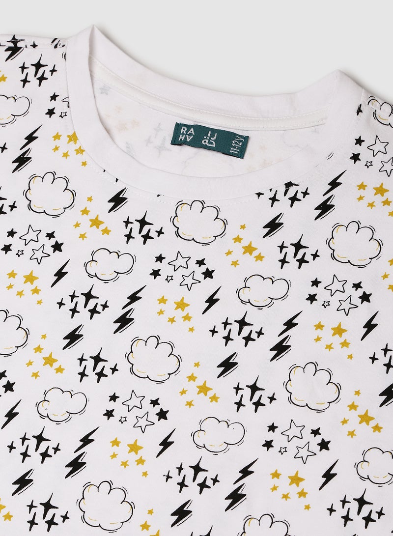 RAHA Boys Printed Comfy Casual T-Shirt Yellow / Black  - Image 3