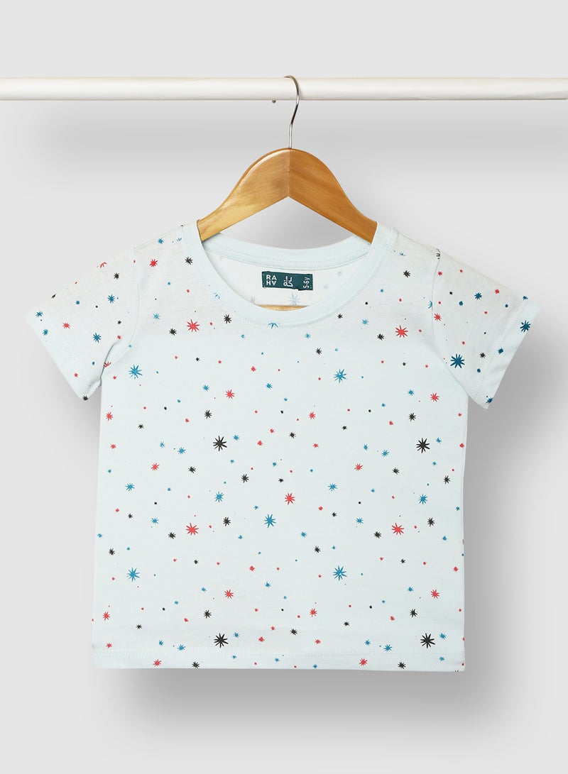 RAHA Groovy Casual Boys Cotton Printed T-Shirt Light Green  - Image 1