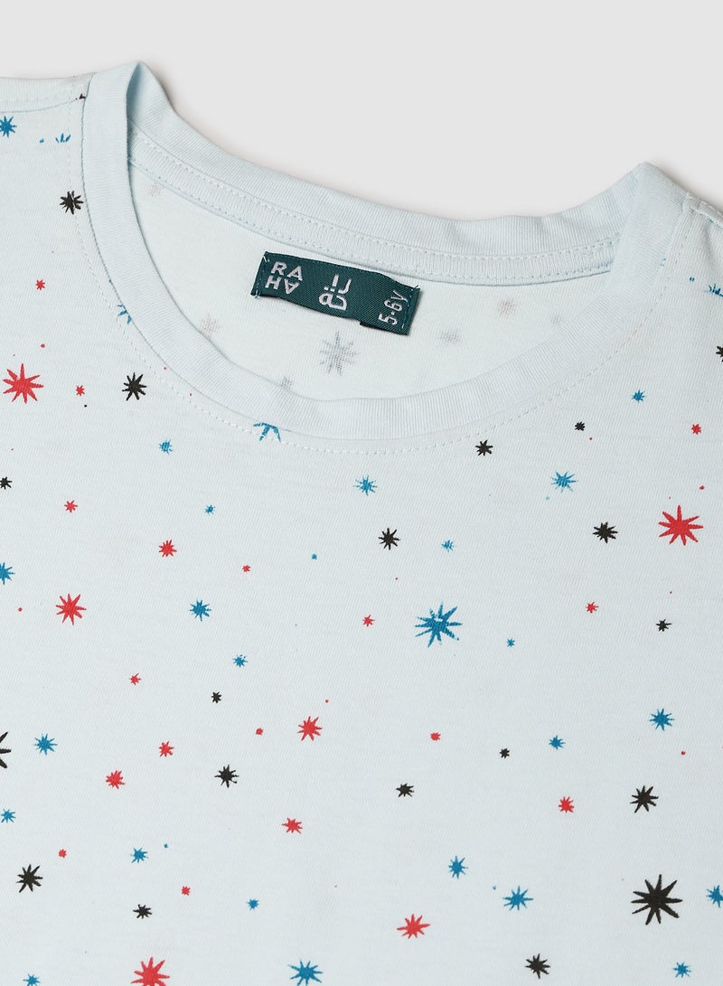 RAHA Groovy Casual Boys Cotton Printed T-Shirt Light Green  - Image 3