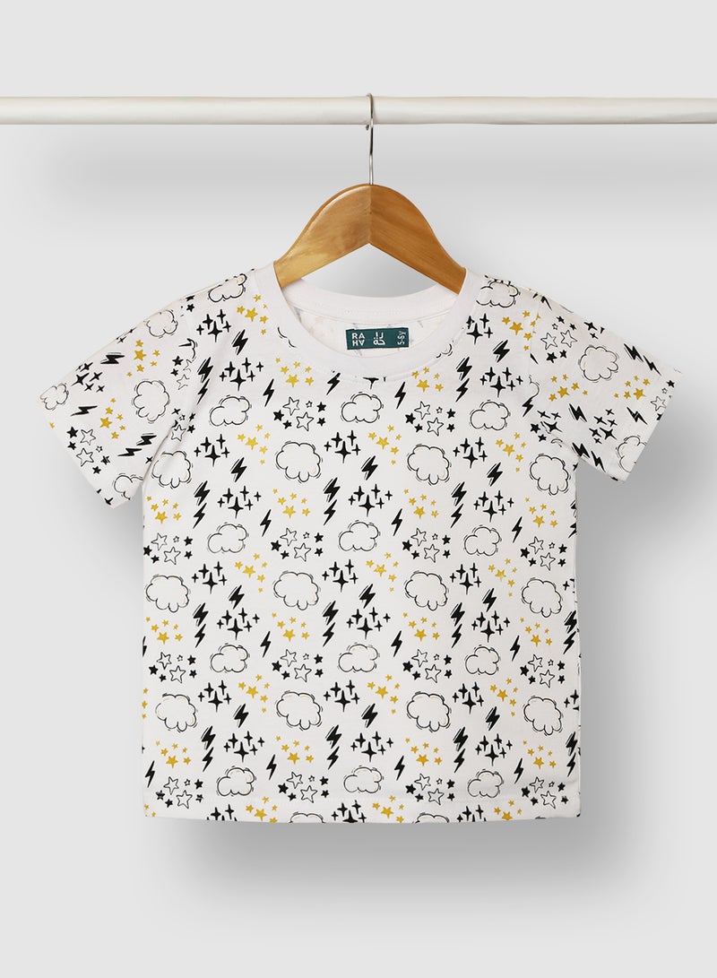 RAHA Casual Boys Cotton Printed T-Shirt Yellow / Black  - Image 1