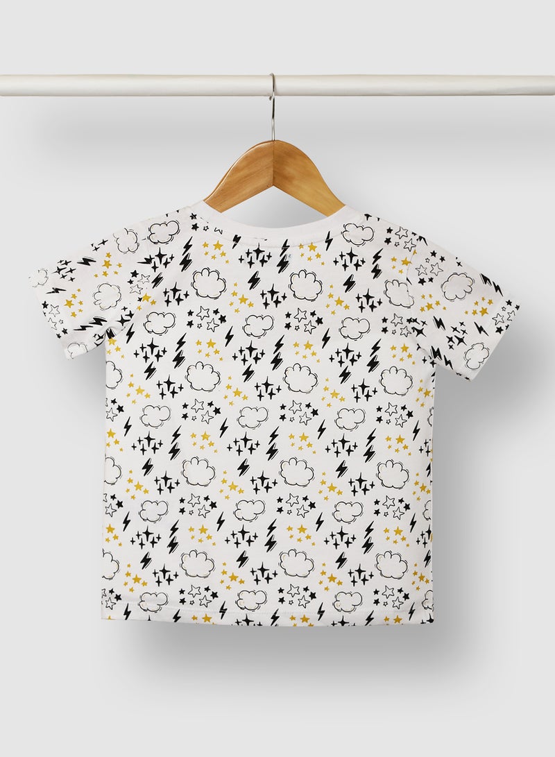RAHA Casual Boys Cotton Printed T-Shirt Yellow / Black  - Image 2