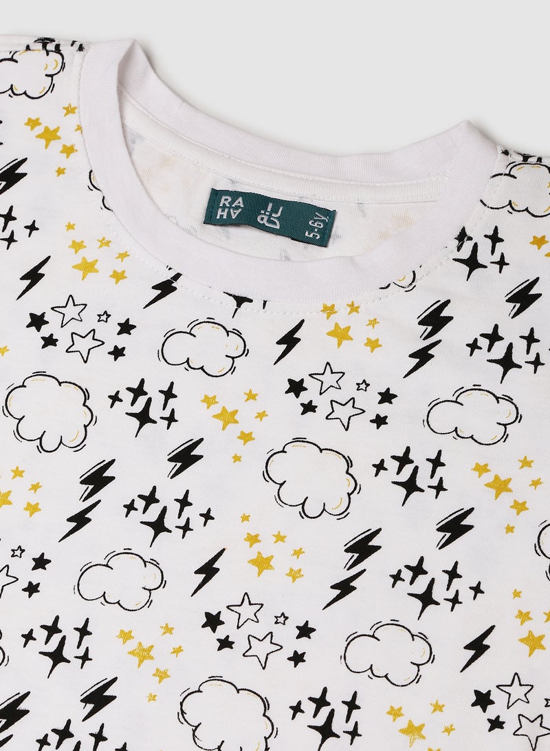 RAHA Casual Boys Cotton Printed T-Shirt Yellow / Black  - Image 3