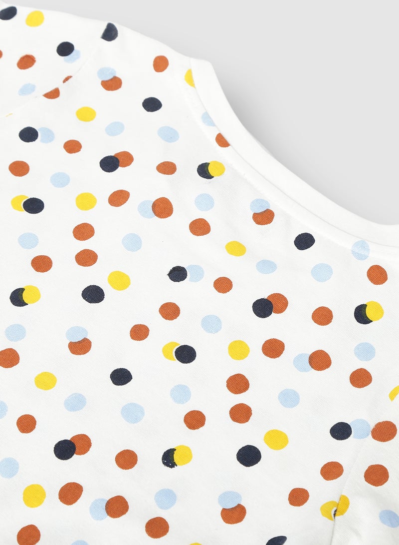 RAHA Casual Cotton Boys Printed Stylish T-Shirt White / Yellow / Red  - Image 4