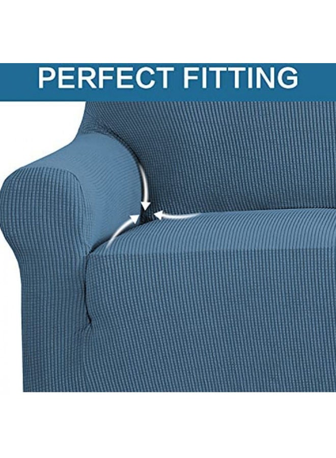 MTL Single Stretch Sofa Cover Blue 90x140cm - Image 4