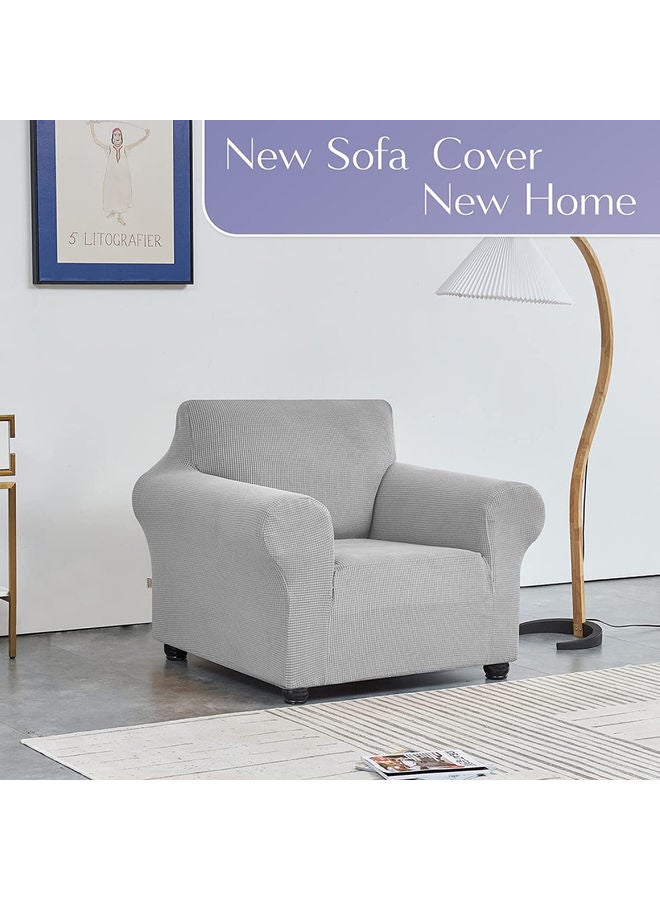 MTL - Single Stretch Sofa Cover Light Grey 90x140cm - Image 1