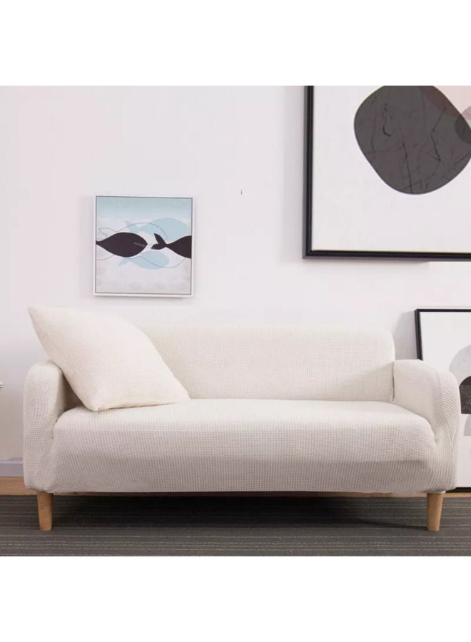 MTL Double Seater Stretch Sofa Cover White 145x185cm  - Image 2