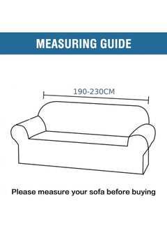 MTL Three Seater Stretch Sofa Cover Light Beige 190x230cm  - Image 5