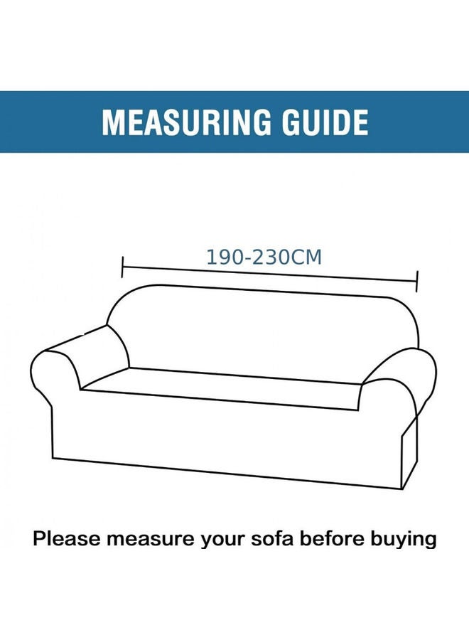 MTL Three Seater Stretch Sofa Cover Light Beige 190x230cm  - Image 5