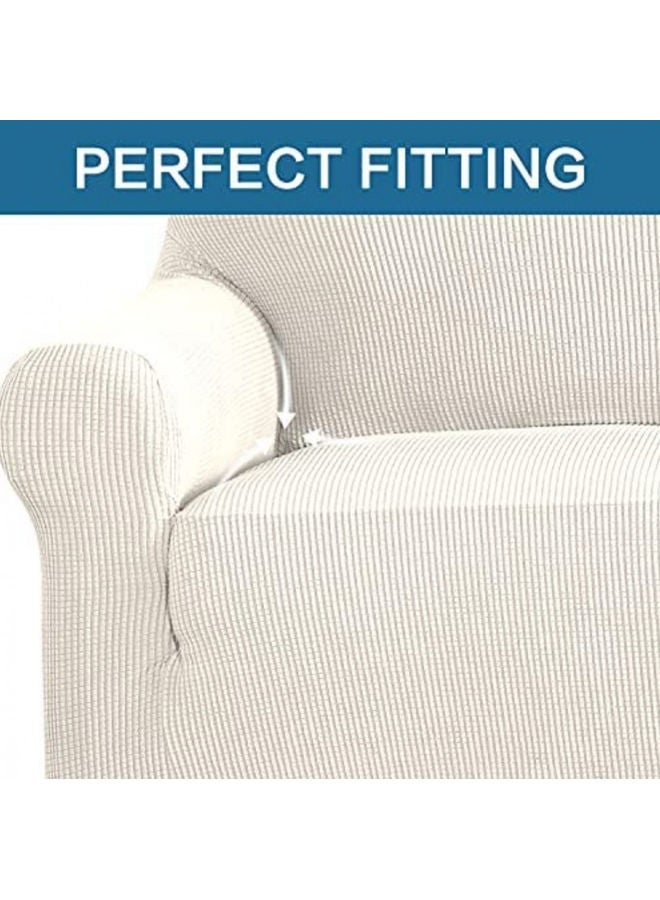 MTL Three Seater Stretch Sofa Cover White 190x230cm  - Image 2
