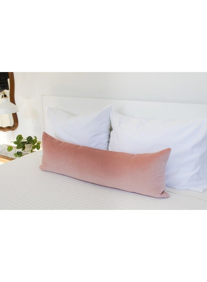 Blueberry - Soft Body Pillow With Removable Cover velvet Pink 140X50cm - Image 1