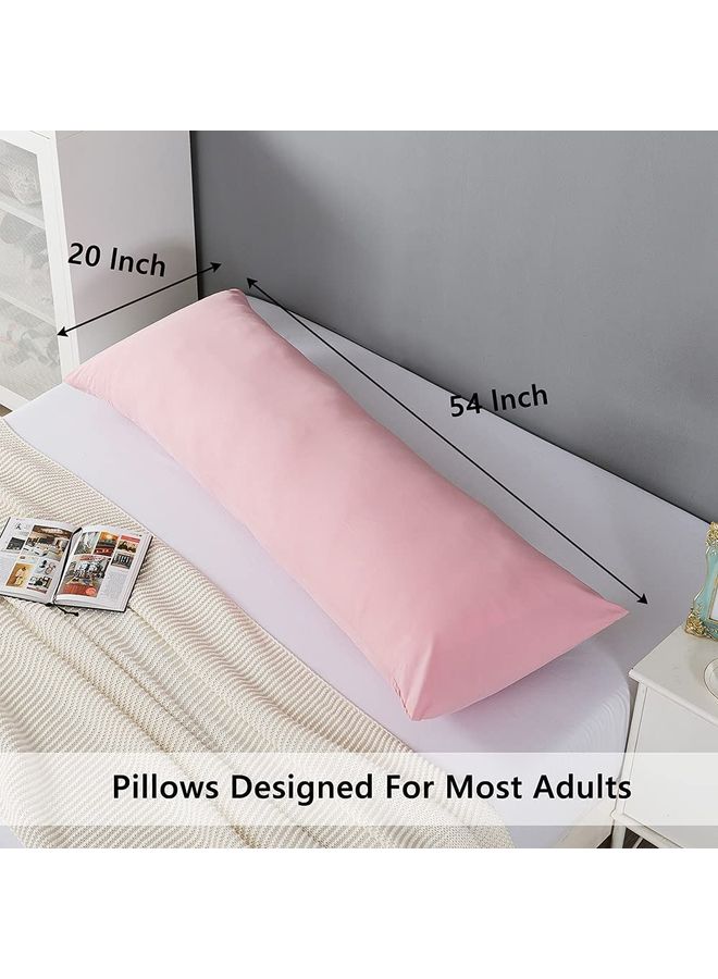 Blueberry - Super Long Pillow With Soft Removable Cover Velvet Pink 140X50cm - Image 1
