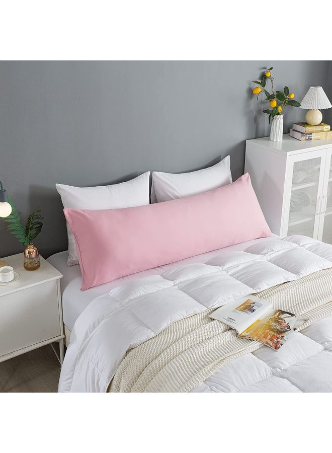 Blueberry - Super Long Pillow With Soft Removable Cover Velvet Pink 140X50cm - Image 1