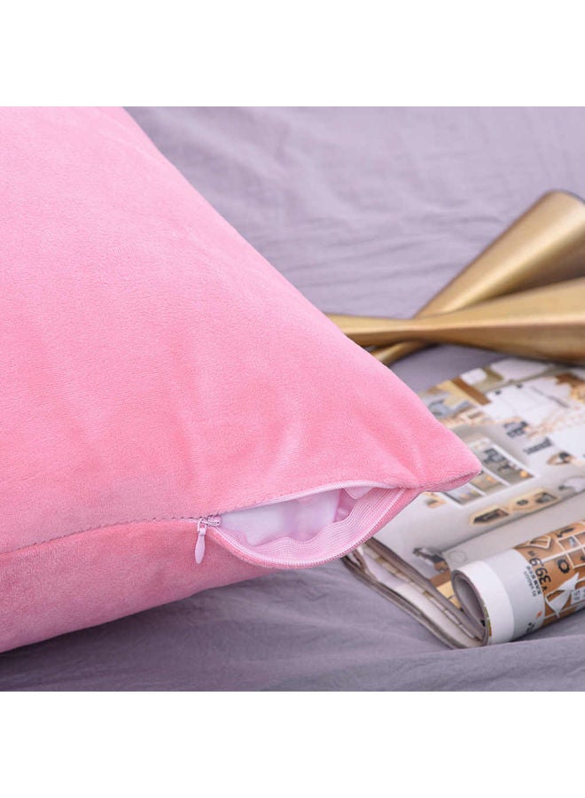 Blueberry Classic Long Pillow With Soft Removable Cover Velvet Pink 140X50cm - Image 2