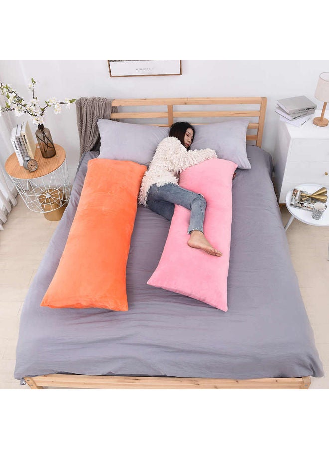 Blueberry Classic Long Pillow With Soft Removable Cover Velvet Pink 140X50cm - Image 3