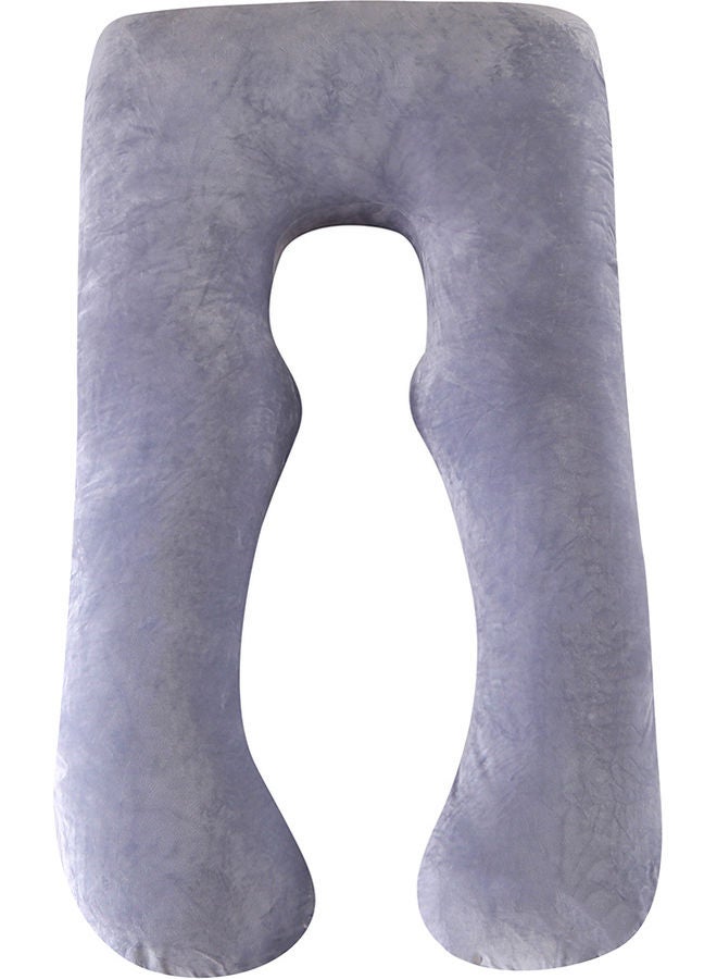 Blueberry U Shaped Pillow With Soft Removable Cover Velvet Grey 130X70cm  - Image 5