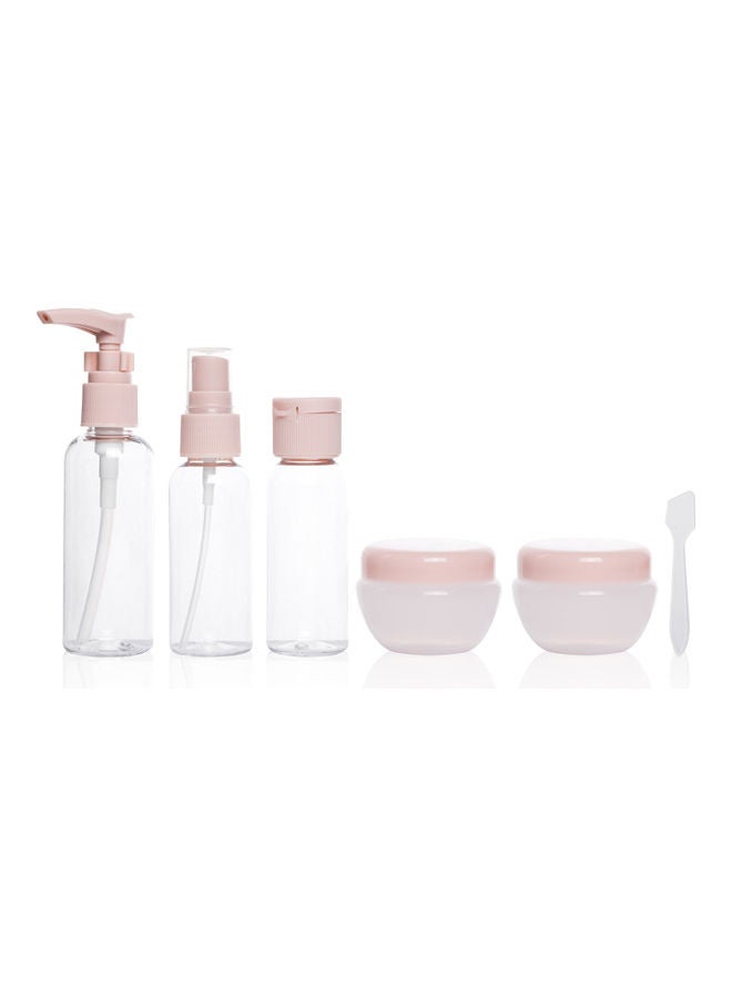 PARAJOHN - 7-Piece Travel Bottle Set Clear/Pink - Image 1