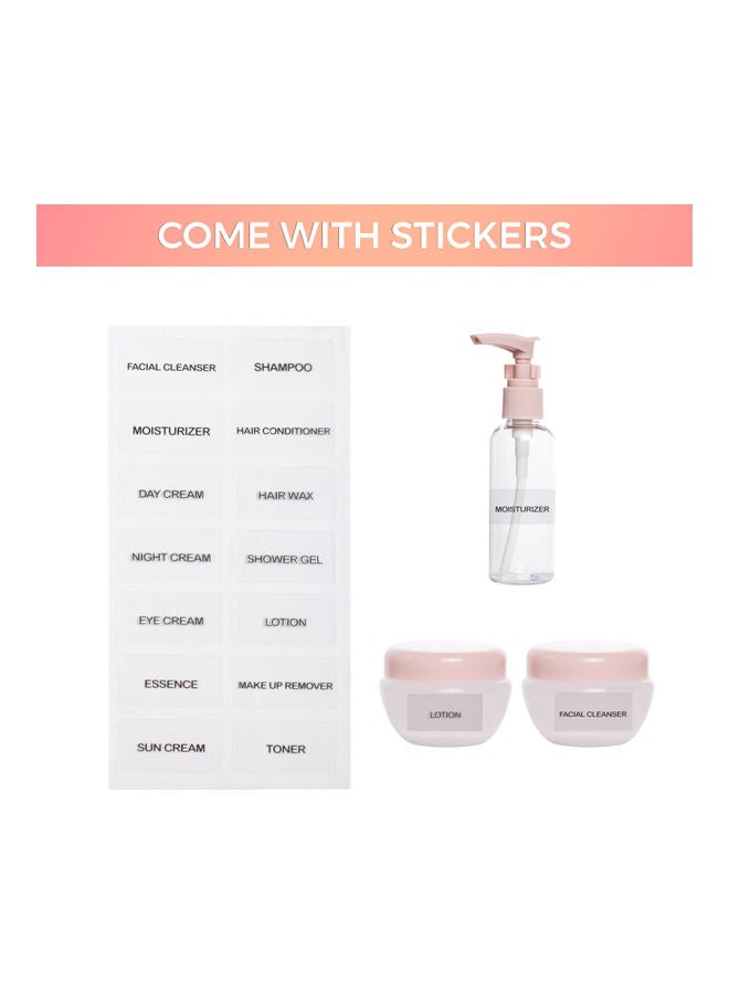 PARAJOHN - 7-Piece Travel Bottle Set Clear/Pink - Image 1