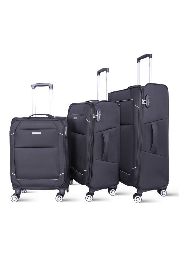PARAJOHN - 3-Piece Softside Luggage Trolley Set Black - Image 1