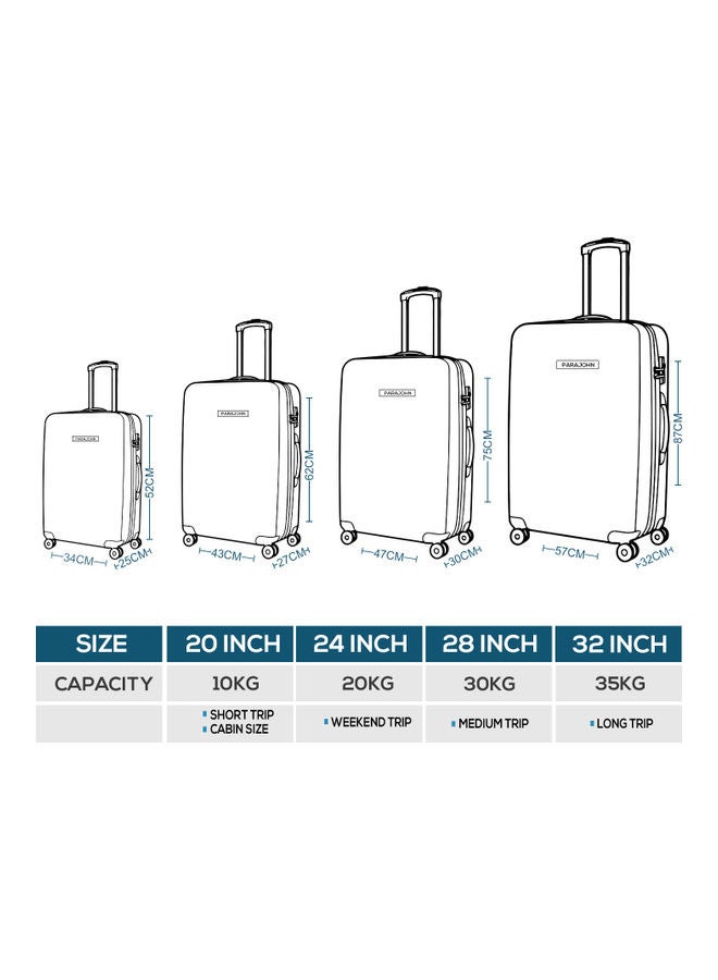 PARAJOHN - 4-Piece Hardside Trolley Luggage Set Black - Image 1