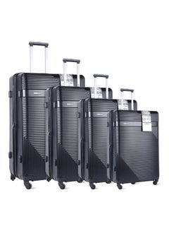 PARAJOHN 4-Piece Hardside Trolley Luggage Set Black  - Image 1
