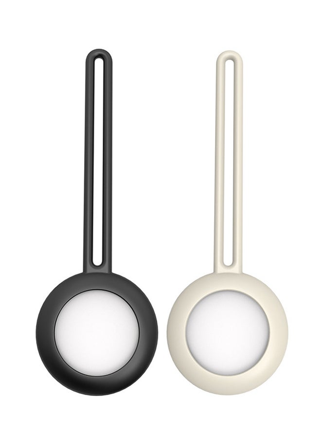 FITME 2-Piece Silicone Long Case Set for Apple AirTag Black/Beige  - Image 1
