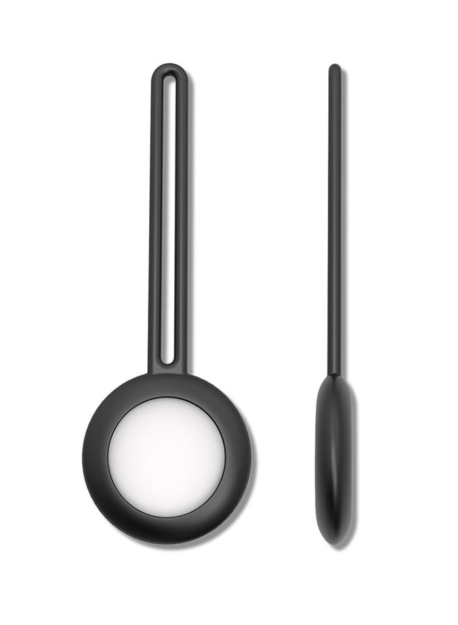 2-Piece Silicone Long Case For Apple Airtag Black/Grey