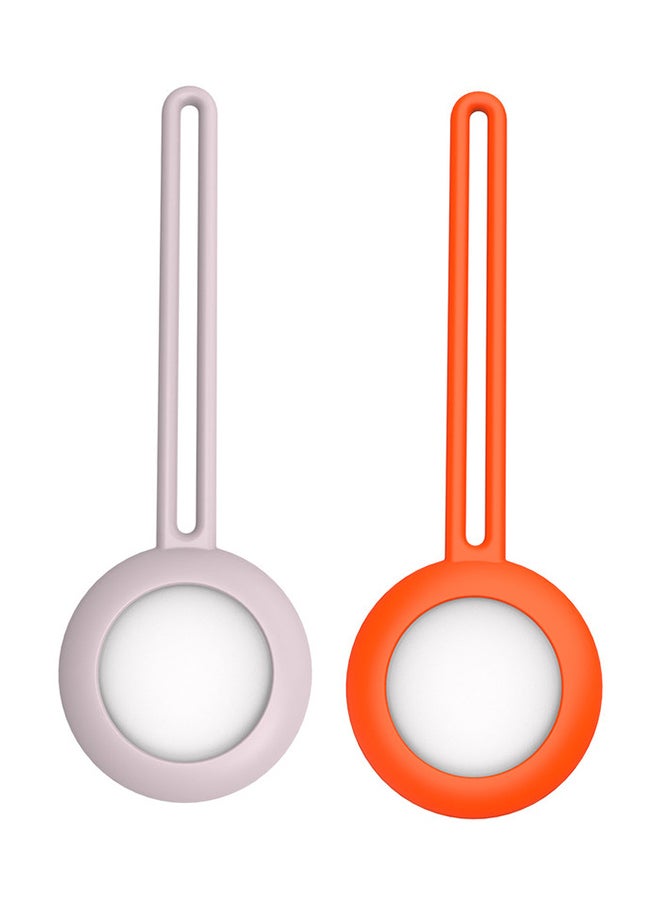 FITME - 2-Piece Silicone Long Case Set for Apple AirTag Orange/Purple - Image 1