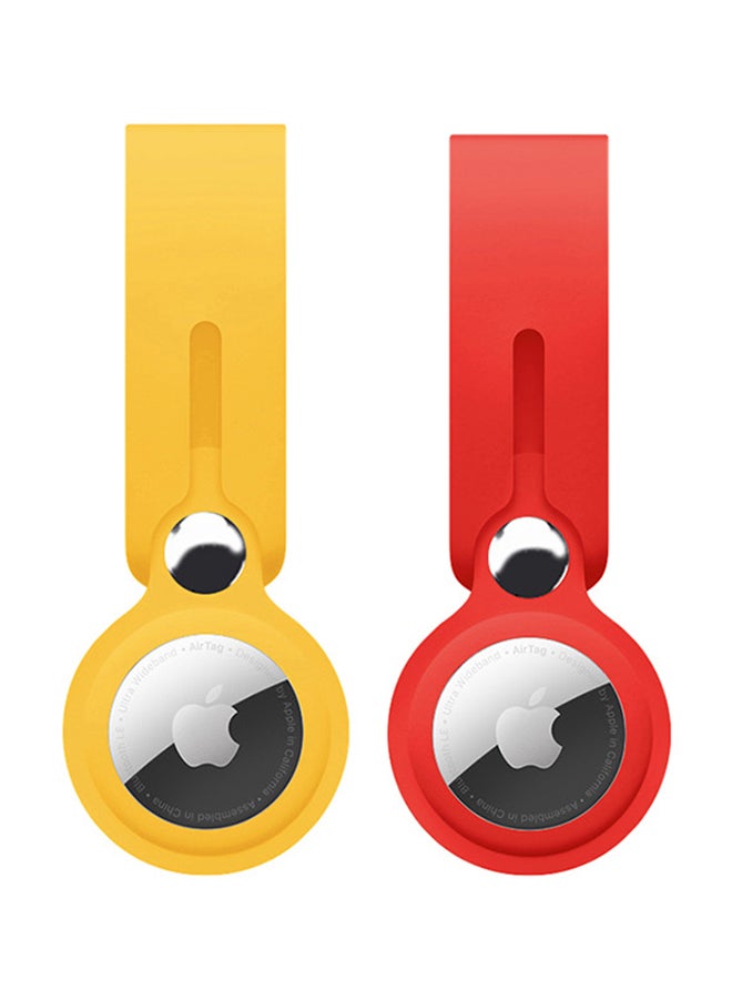 FITME 2-Piece Silicone Long Case Set for Apple AirTag Red/Yellow  - Image 1